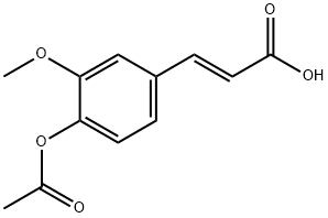 (E)-3-[3-メトキシ-4-(アセチルオキシ)フェニル]プロペン酸 化学構造式