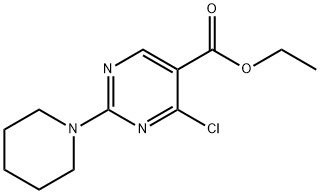 4-クロロ-2-(ピペリジン-1-イル)ピリミジン-5-カルボン酸エチル 化学構造式