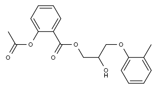 2-hydroxy-3-(2-methylphenoxy)propyl o-acetylsalicylate 结构式