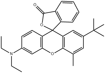 2'-tert-Butyl-4'-methyl-6'-diethylaminospiro[isobenzofuran-1(3H),9'-[9H]xanthen]-3-one Struktur
