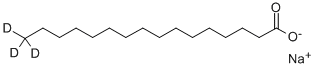 ヘキサデカン酸ナトリウム-16,16,16-D3 化学構造式