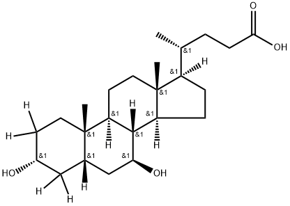 熊去氧胆酸-2,2,4,4-D4, 347841-46-7, 结构式