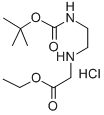 N-(BOC-氨基乙基)甘氨酸乙酯盐酸盐 结构式