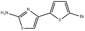 4-(5-ブロモ-2-チエニル)-1,3-チアゾール-2-アミン 化学構造式