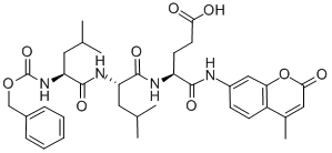 N-[(苯基甲氧基)羰基]-L-亮氨酰-L-亮氨酰-N-(4-甲基-2-氧代-2H-1-苯并吡喃-7-基)-L-ALPHA-谷氨酰胺,348086-66-8,结构式