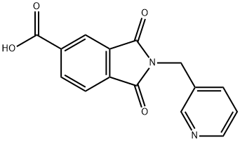 1,3-ジオキソ-2-(ピリジン-3-イルメチル)イソインドリン-5-カルボン酸 化学構造式
