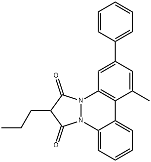 8-メチル-2-プロピル-6-フェニル-1H-ベンゾ[f]ピラゾロ[1,2-a]シンノリン-1,3(2H)-ジオン 化学構造式