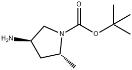 4-氨基-2-甲基-1-(2R,4R)-吡咯烷羧酸叔丁酯, 348165-63-9, 结构式