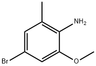 4-ブロモ-2-メトキシ-6-メチルアニリン 化学構造式