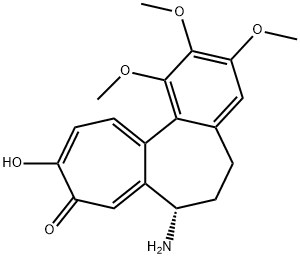 (S)-7-アミノ-6,7-ジヒドロ-10-ヒドロキシ-1,2,3-トリメトキシベンゾ[a]ヘプタレン-9(5H)-オン 化学構造式