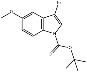 3-溴-5-甲氧基吲哚-1-羧酸叔丁酯 结构式