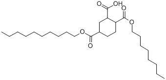 decyl octyl hydrogen benzene-1,2,4-tricarboxylate Struktur