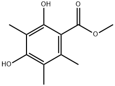 2,4-ジヒドロキシ-3,5,6-トリメチル安息香酸メチル 化学構造式