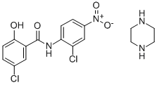 5-クロロ-N-(2-クロロ-4-ニトロフェニル)-2-ヒドロキシベンズアミド/ピペラジン,(1:x) 化学構造式