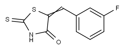 (5E)-5-(3-フルオロベンジリデン)-2-メルカプト-1,3-チアゾール-4(5H)-オン 化学構造式