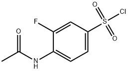 4-アセチルアミノ-3-フルオロベンゼンスルホニルクロリド 化学構造式