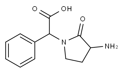 1-Pyrrolidineacetic  acid,  3-amino-2-oxo--alpha--phenyl-,349101-79-7,结构式