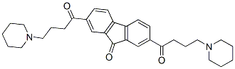 2,7-bis[1-oxo-4-(1-piperidyl)butyl]-9H-fluoren-9-one Struktur
