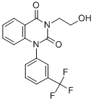 3-(2-ヒドロキシエチル)-1-[3-(トリフルオロメチル)フェニル]-2,4(1H,3H)-キナゾリンジオン 化学構造式
