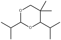5,5-ジメチル-2,4-ビス(1-メチルエチル)-1,3-ジオキサン 化学構造式
