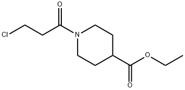 1-(3-クロロプロパノイル)-4-ピペリジンカルボン酸エチル 化学構造式