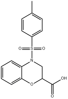 4-(4-甲基苯基)磺酰基-2,3-二氢-1,4-苯并恶嗪-2-羧酸, 35017-55-1, 结构式