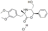 [3S-(3alpha,5beta,6alpha)]-3-[(3,4-dimethoxyphenyl)methyl]-5-(hydroxymethyl)-3-methyl-6-phenylmorpholin-2-one hydrochloride Struktur