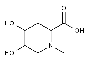 4,5-ジヒドロキシ-1-メチル-2-ピペリジンカルボン酸 化学構造式