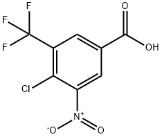 4-クロロ-3-ニトロ-5-(トリフルオロメチル)安息香酸 化学構造式