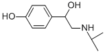 rac-(R*)-4-ヒドロキシ-α-[(イソプロピルアミノ)メチル]ベンジルアルコール 化学構造式