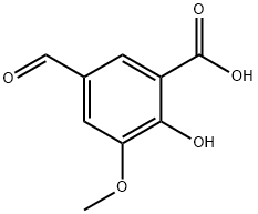 3-CARBOXY-4-HYDROXY-5-METHOXYBENZALDEHYDE, 3507-08-2, 结构式