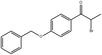1-[4-(ベンジルオキシ)フェニル]-2-ブロモ-1-プロパノン 化学構造式
