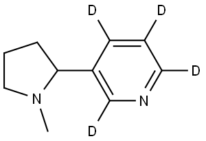 ニコチン‐2,4,5,6‐D4(ピリジン‐D4) 化学構造式