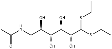 6-Acetylamino-6-deoxy-D-gluco-hexose diethyl dithioacetal Struktur