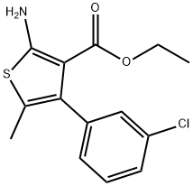 2-アミノ-4-(3-クロロフェニル)-5-メチルチオフェン-3-カルボン酸エチル 化学構造式