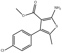 2-氨基-4-(4-氯苯基)-5-甲基-噻吩-3-羧酸甲酯, 350989-57-0, 结构式
