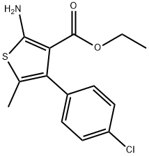 2-アミノ-4-(4-クロロフェニル)-5-メチルチオフェン-3-カルボン酸エチル 化学構造式