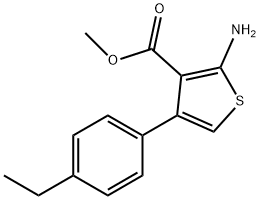 2-アミノ-4-(4-エチルフェニル)チオフェン-3-カルボン酸メチル 化学構造式