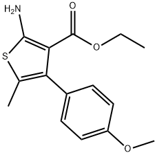 3-THIOPHENECARBOXYLIC ACID, 2-AMINO-4-(4-METHOXYPHENYL)-5-METHYL-, ETHYL ESTER Struktur