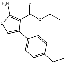 2-アミノ-4-(4-エチルフェニル)チオフェン-3-カルボン酸エチル 化学構造式