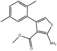 2-アミノ-4-(2,5-ジメチルフェニル)チオフェン-3-カルボン酸メチル 化学構造式