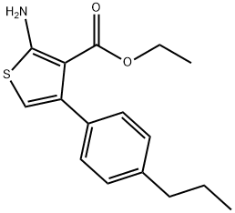 2-アミノ-4-(4-プロピルフェニル)チオフェン-3-カルボン酸エチル 化学構造式