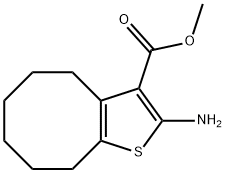 2-アミノ-4,5,6,7,8,9-ヘキサヒドロシクロオクタ-[B]チオフェン-3-カルボン酸メチル 化学構造式