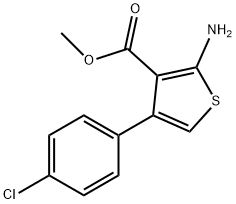 2-アミノ-4-(4-クロロフェニル)チオフェン-3-カルボン酸メチル 化学構造式