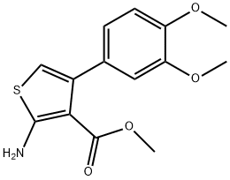 2-アミノ-4-(3,4-ジメトキシフェニル)チオフェン-3-カルボン酸メチル 化学構造式