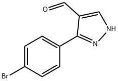 3-(4-ブロモフェニル)-1H-ピラゾール-4-カルブアルデヒド 化学構造式