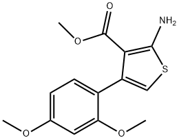 2-アミノ-4-(2,4-ジメトキシフェニル)チオフェン-3-カルボン酸メチル 化学構造式