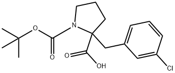BOC-Α-(3-氯苄基)-DL-PRO-OH 结构式