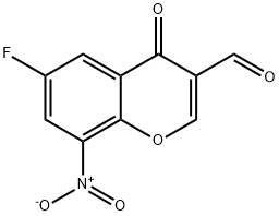6-フルオロ-8-ニトロクロモン-3-カルボキシアルデヒド 化学構造式