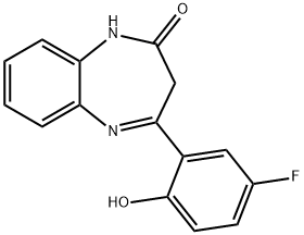 1,3-二氢-4-(5-氟-2-羟基苯基)-2H-1,5-苯并二氮杂酮, 351003-09-3, 结构式